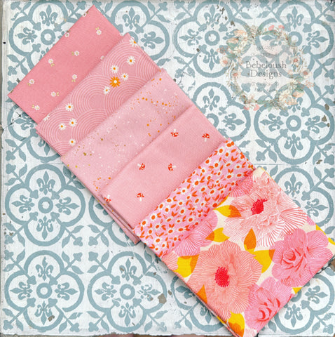 {New Arrival} Moda Ruby Star Society Sampler Curated Fat Quarter Bundle x 6 Peach Blossom Prints
