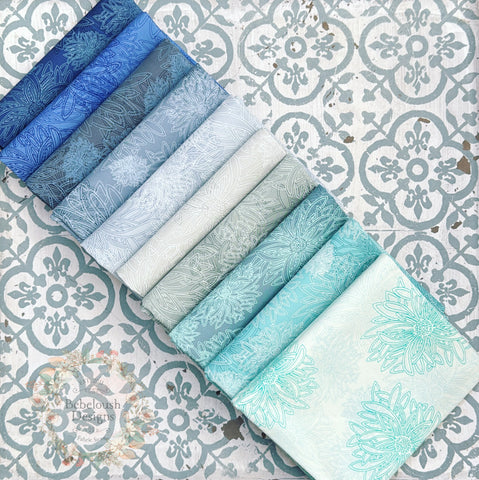 {New Arrival} Art Gallery Fabrics Curated Bundle Coastal Collection Breeze Fat Quarter Bundle x 10 Floral Elements