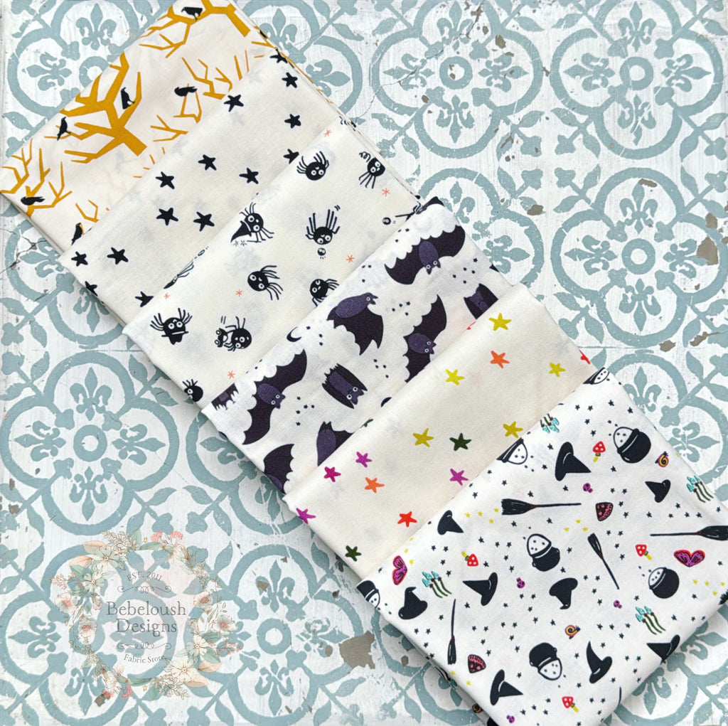 {New Arrival} Moda Ruby Star Society Sampler Curated Fat Quarter Bundle x 6 Halloween Edition Natural