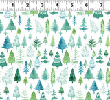 {New Arrival} Clothworks Santa Paws Trees Teal