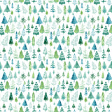 {New Arrival} Clothworks Santa Paws Trees Teal