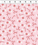 {New Arrival} Clothworks Santa Paws Candy Canes Pink