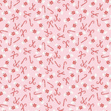 {New Arrival} Clothworks Santa Paws Candy Canes Pink