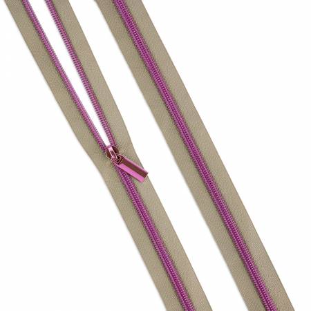 {New Arrival} Sallie Tomato X Tula Pink Zippers By The Yard Beige #5 Nylon Tula Pink Coil Zipper