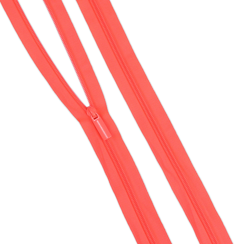{Pre-Order December} Sallie Tomato X Tula Pink Zippers By The Yard  #5 Nylon Coil Zipper Coral