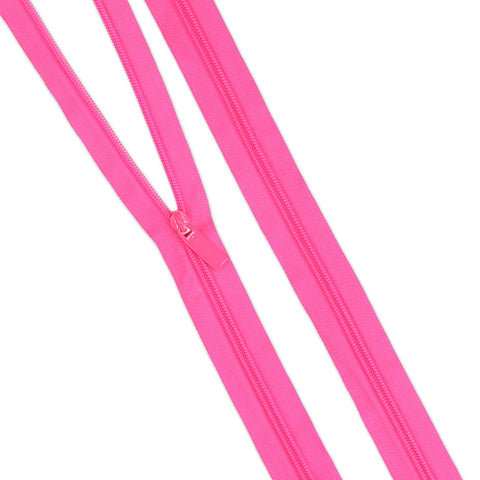 {Pre-Order December} Sallie Tomato X Tula Pink Zippers By The Yard  #5 Nylon Coil Zipper Neon Pink