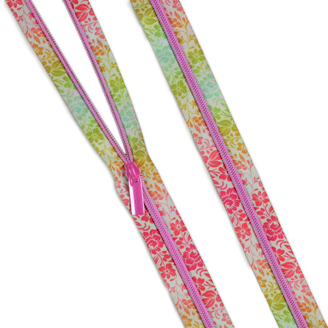 {Pre-Order June} Sallie Tomato X Tula Pink Down to Earth Zippers By The Yard #5 Zippers Growing Together Afterglow