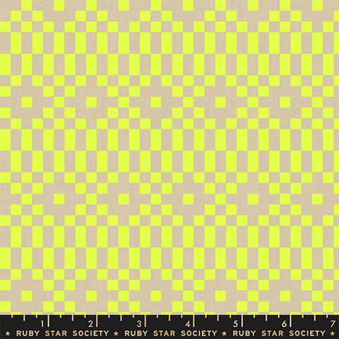 {Pre-Order August} Moda Ruby Star Society Lofi Linens Bitmapped Neon Yellow