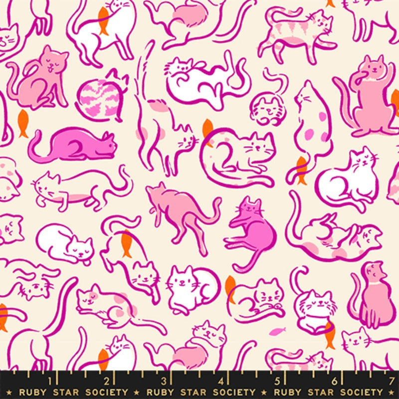 {Pre-Order June} Moda Ruby Star Society Oops All Cats Cat Schmitties Berry