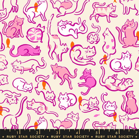 {Pre-Order June} Moda Ruby Star Society Oops All Cats Cat Schmitties Berry
