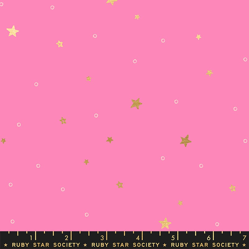 Moda Ruby Star Society Birthday Tiny Stars Lipstick Metallic FAT QUARTER