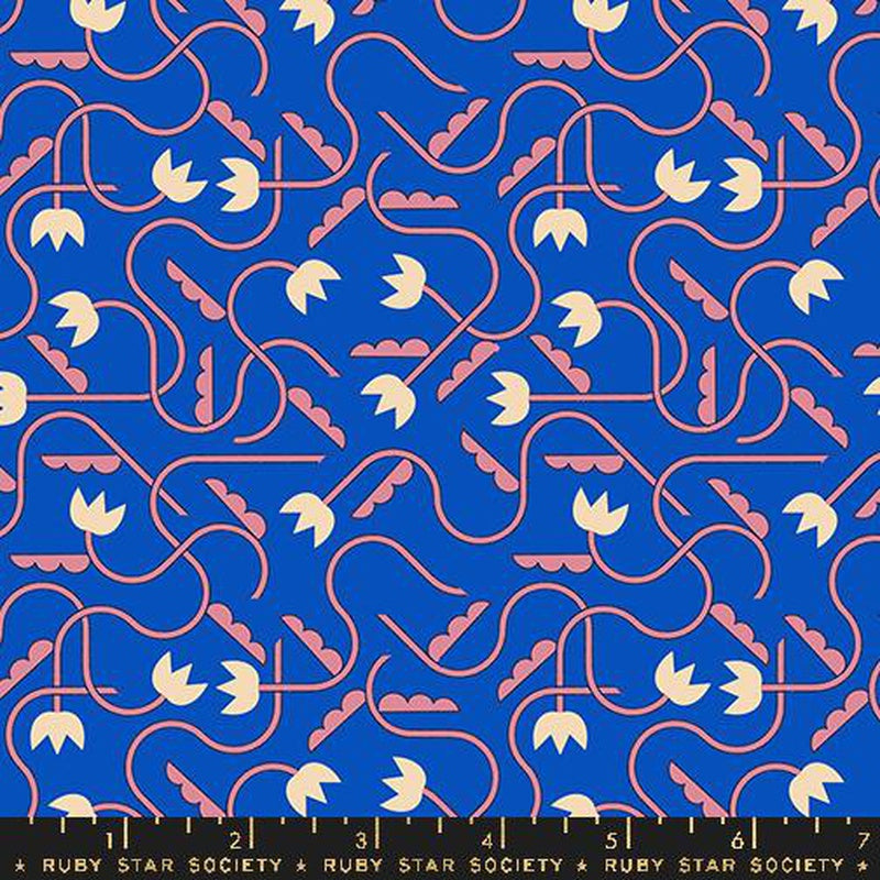{New Arrival} Moda Ruby Star Society Woodland Park That One Flower Print Blue Ribbon