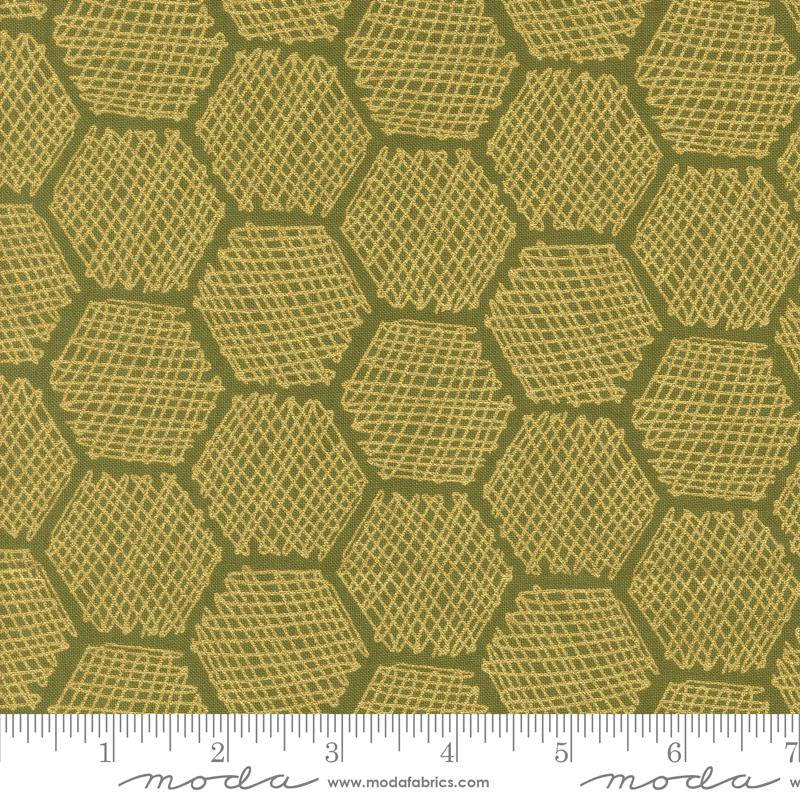 {New Arrival} Moda Gingiber Bee Garden Honeycomb Ivy Metallic