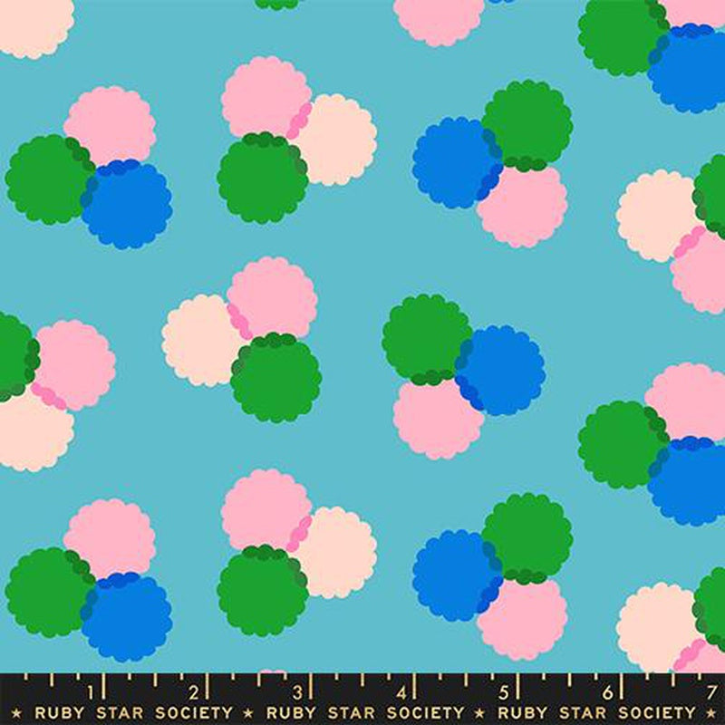 {Pre-Order November} Moda Ruby Star Society Sparkle Mart Puffs Dark Turquoise