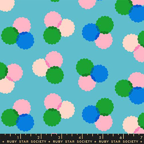 {Pre-Order November} Moda Ruby Star Society Sparkle Mart Puffs Dark Turquoise