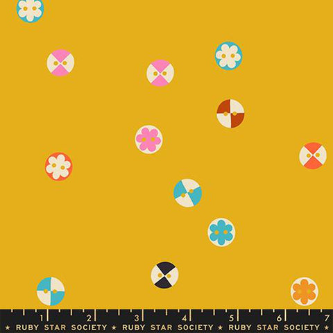 {Pre-Order August} Moda Ruby Star Society 1-800 Notion Buttons Goldenrod