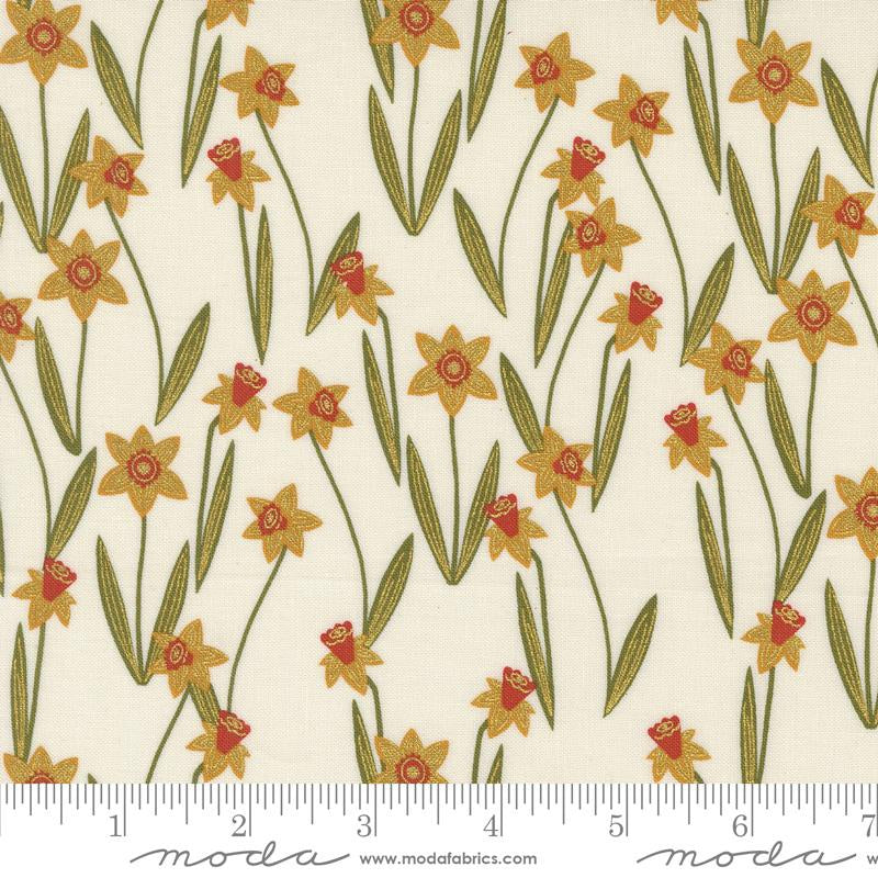 {New Arrival} Moda Gingiber Bee Garden Darling Daffodils Porcelain Metallic