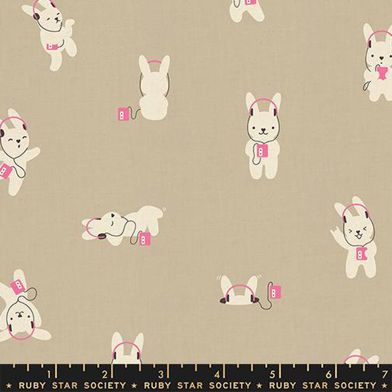 {Pre-Order August} Moda Ruby Star Society Lofi Linens Rabbeats Khaki