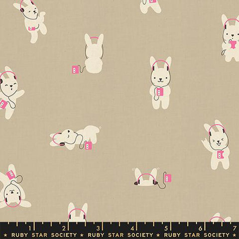 {Pre-Order August} Moda Ruby Star Society Lofi Linens Rabbeats Khaki