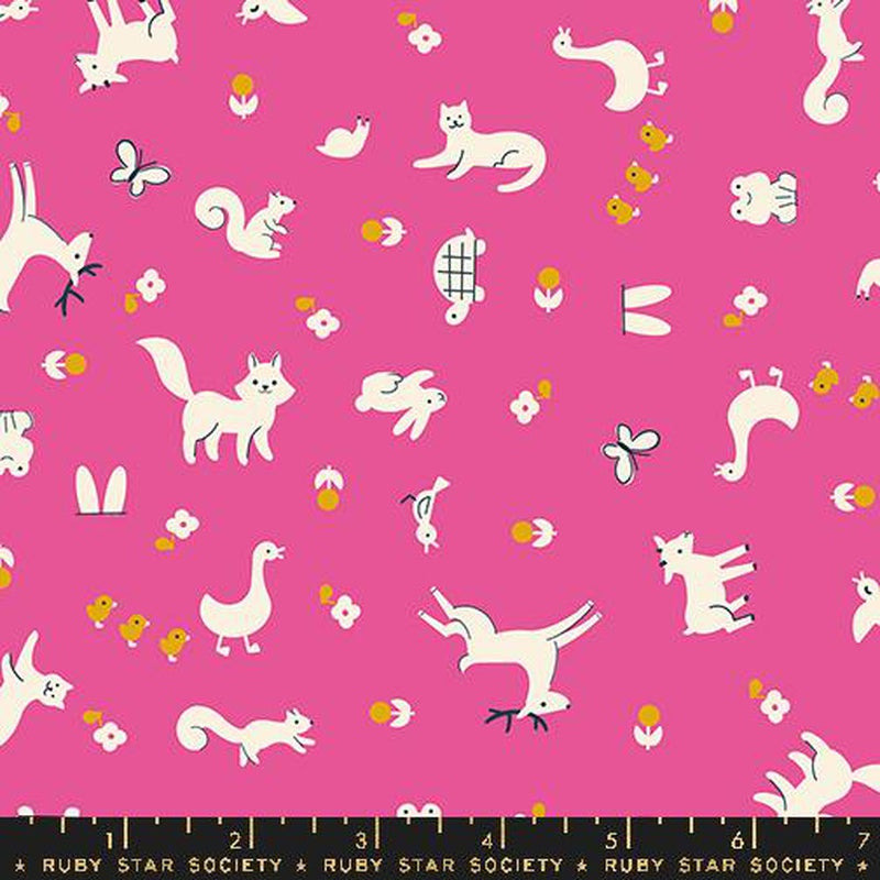 {New Arrival} Moda Ruby Star Society Woodland Park Menagerie Raspberry