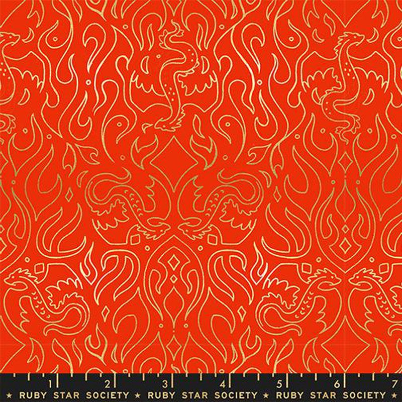 {Pre-Order April/May} Moda Ruby Star Society Fireglow Scribe Metallic Dark Ruby