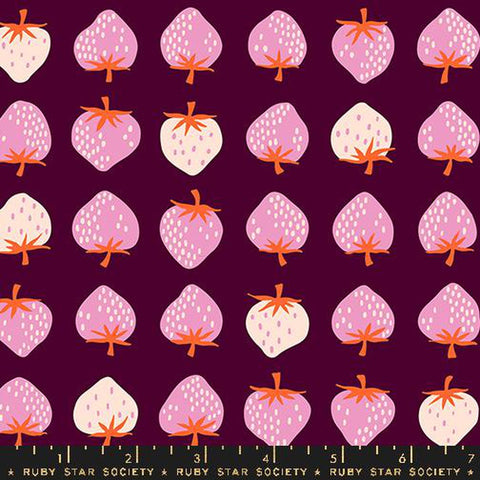 {Pre-Order May/June} Moda Ruby Star Society Strawberry - Strawberry Stripe  Deep Plum