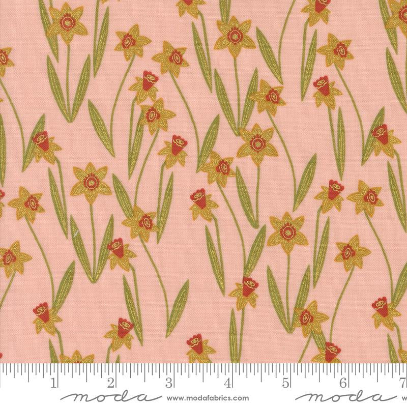 {New Arrival} Moda Gingiber Bee Garden Darling Daffodils Rose Metallic