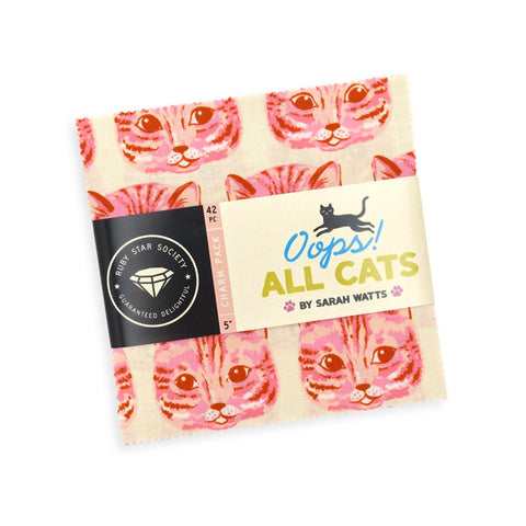{Pre-Order June} Moda Ruby Star Society Oops All Cats Squares 5"