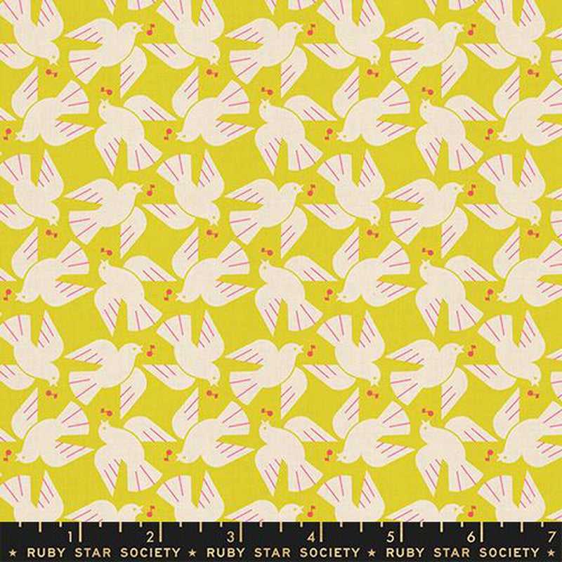 {Pre-Order August} Moda Ruby Star Society Lofi Linens Flock Yeah Citron