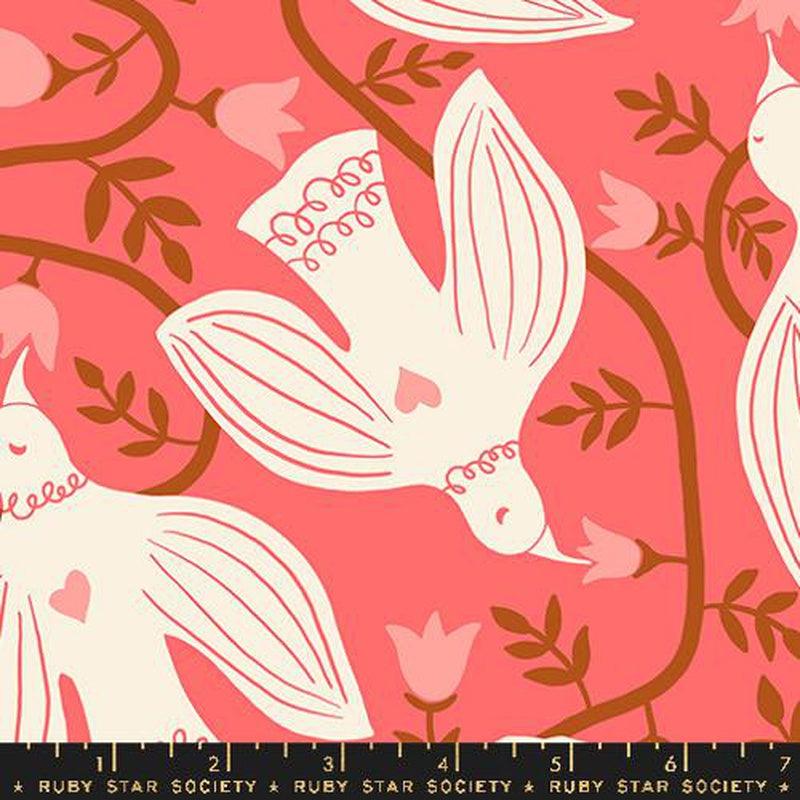{New Arrival} Moda Ruby Star Society Endpaper CANVAS Hummingbirds Strawberry