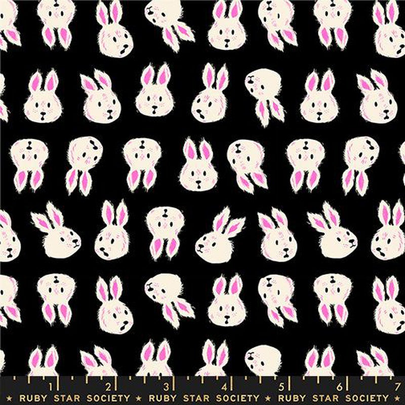 {Pre-Order October} Moda Ruby Star Society Hello Alice Rushing Rabbit Black