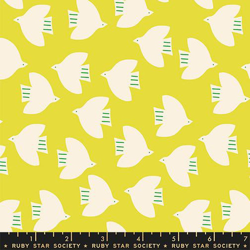 {Pre-Order October} Moda Ruby Star Society Catnap Birds Citron
