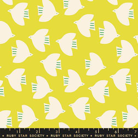 {Pre-Order October} Moda Ruby Star Society Catnap Birds Citron