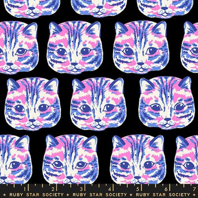 {Pre-Order June} Moda Ruby Star Society Oops All Cats Meow Meow Soft Black