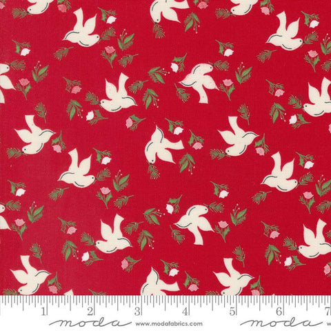 {New Arrival} Moda Once Upon a Christmas Wintersong Birds Red