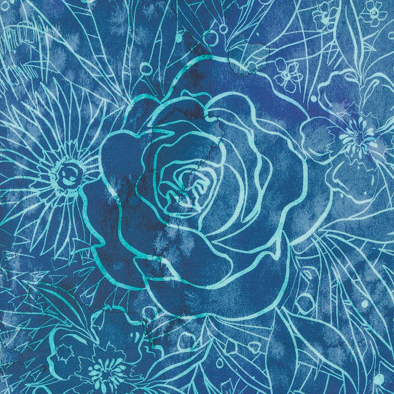 {New Arrival} Moda Create Joy Project Coming up Roses Their Garden Sapphire
