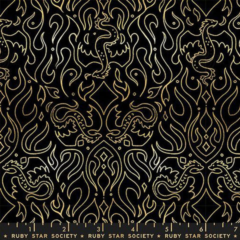 {Pre-Order April/May} Moda Ruby Star Society Fireglow Scribe Metallic Black