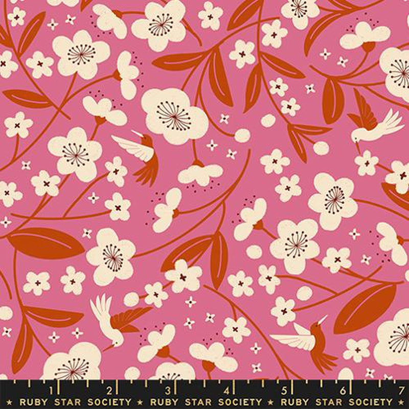 {Pre-Order July} Moda Ruby Star Society Persimmon Persimmon Blossoms Hibiscus