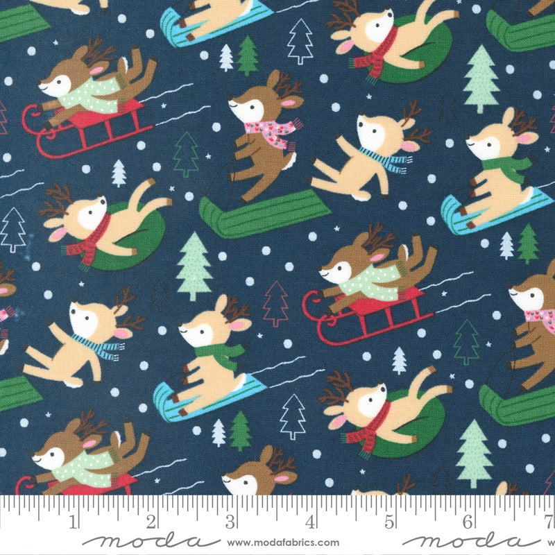 Moda Abi Hall Hello Holidays Novelty Reindeer Night Sky
