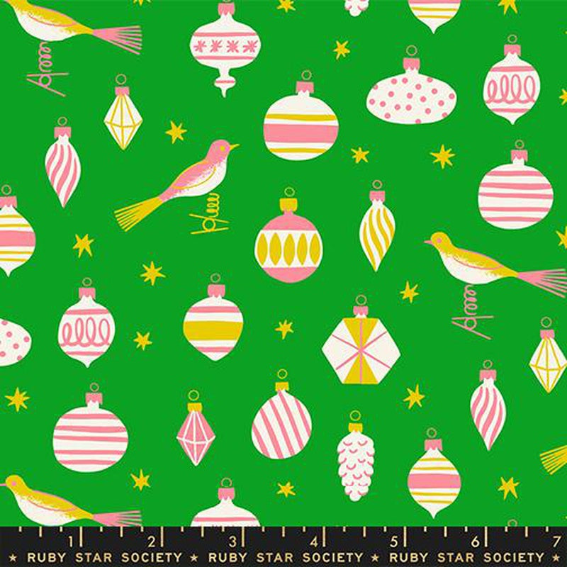 {New Arrival} Moda Ruby Star Society Merry Happy Baubles Verdant