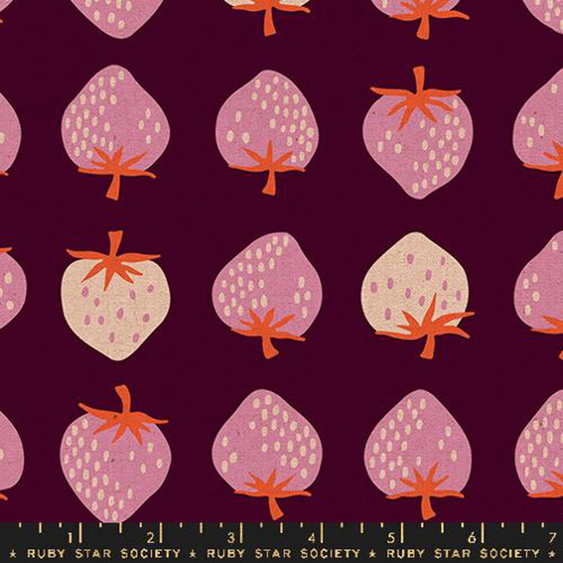 {Pre-Order May/June} Moda Ruby Star Society Strawberry - CANVAS Strawberry Stripe Deep Plum