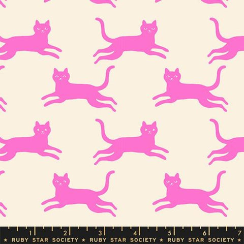 {Pre-Order June} Moda Ruby Star Society Oops All Cats Kitty Run Neon Pink