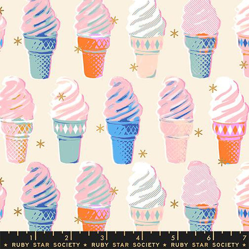 {Pre-Order October} Moda Ruby Star Society Best Day Ever Ice Cream Natural Metallic