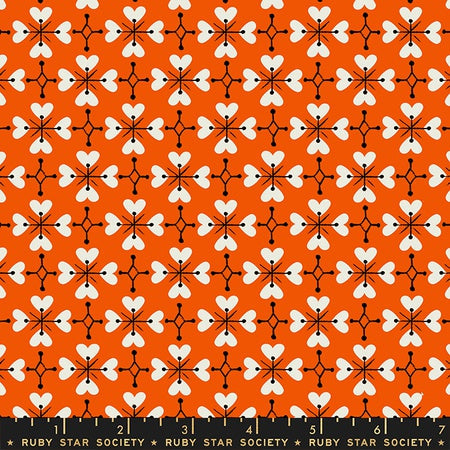 Moda Ruby Star Society Smol Coeur De Fleur Warm Red FAT QUARTER
