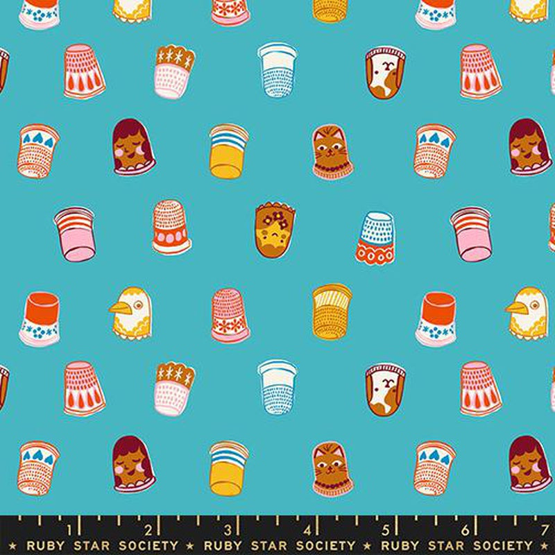 {Pre-Order August} Moda Ruby Star Society 1-800 Notion Thimbles  Turquoise