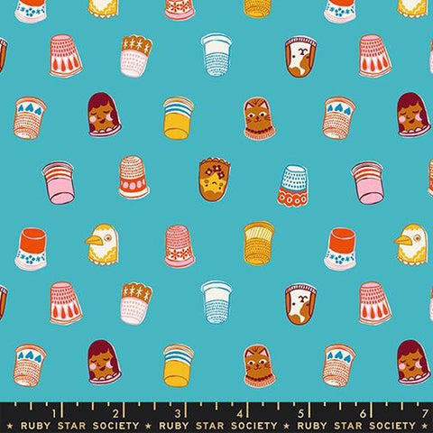 {Pre-Order August} Moda Ruby Star Society 1-800 Notion Thimbles  Turquoise