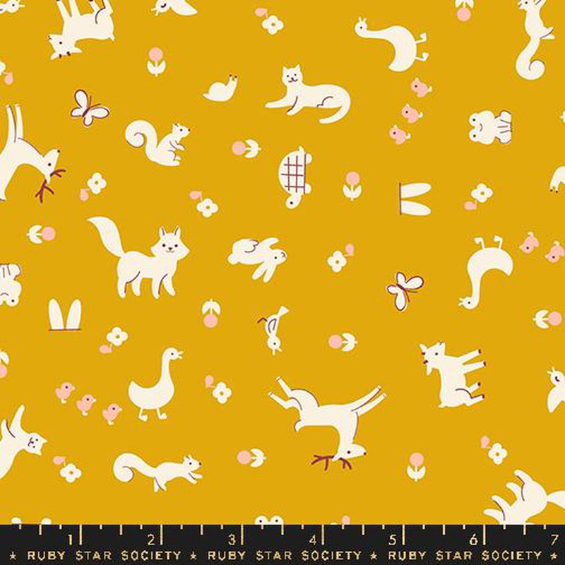 {New Arrival} Moda Ruby Star Society Woodland Park Menagerie Goldenrod