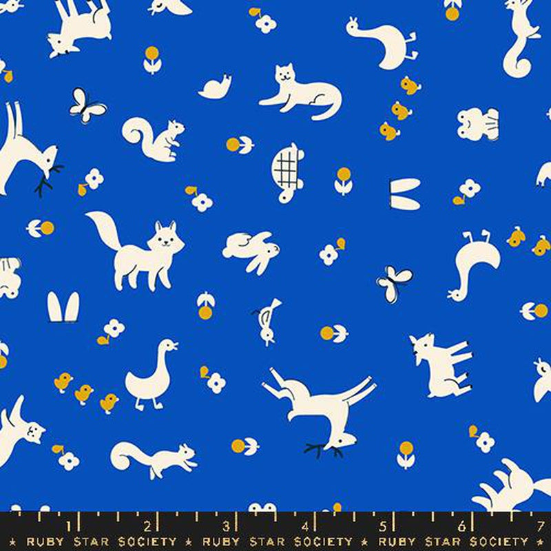 {New Arrival} Moda Ruby Star Society Woodland Park Menagerie Blue Ribbon