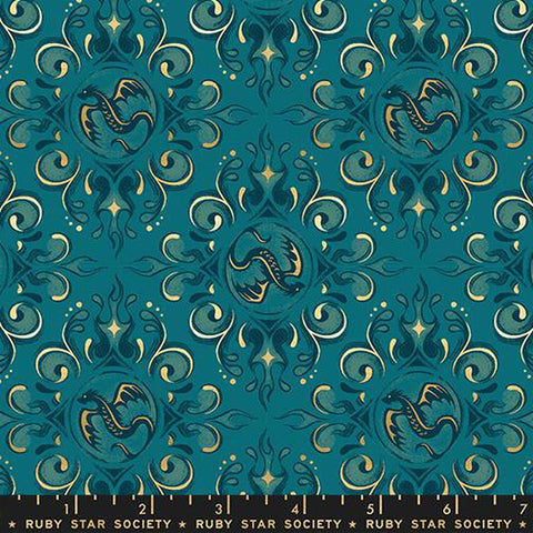 {Pre-Order April/May} Moda Ruby Star Society Fireglow Emblem Metallic Watercress