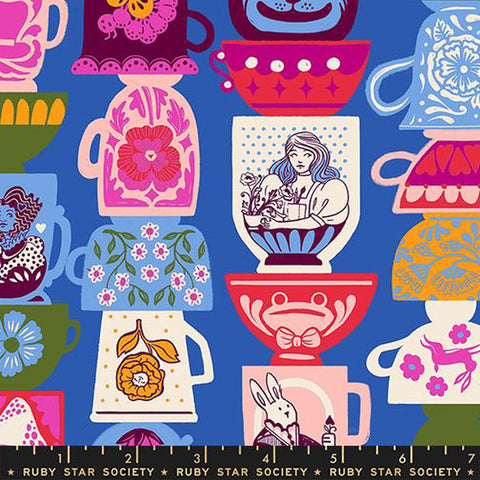 {Pre-Order October} Moda Ruby Star Society Hello Alice Tea Party Blue Ribbon